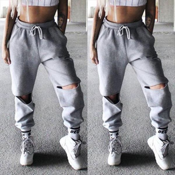 casual hip hop dance hole womens pants sweat loose autumn trousers high waist lace up, Black;white
casual hip hop dance hole womens pants sweat loose autumn trousers high waist lace up, Black;white