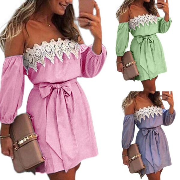 short white off shoulder lace dress women vertical pinstripe elastic waist sukienka long sleeve bandage mini elegant casual dresses, Black;gray
short white off shoulder lace dress women vertical pinstripe elastic waist sukienka long sleeve bandage mini elegant casual dresses, Black;gray