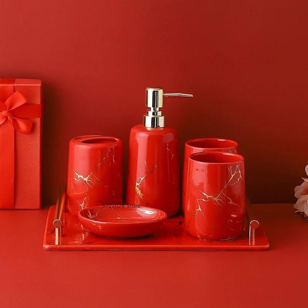 red ceramic bathroom toiletries set decoration accessories toothbrush holder soap box dispenser tray wedding gift bath accessory
red ceramic bathroom toiletries set decoration accessories toothbrush holder soap box dispenser tray wedding gift bath accessory