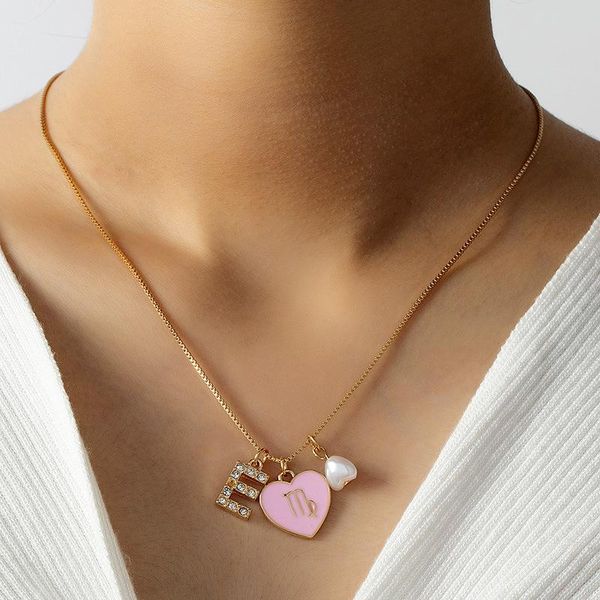 pendant necklaces summer fashion shiny zircon letter e pink heart gold color metal necklace for women girls jewelry accessories, Silver
pendant necklaces summer fashion shiny zircon letter e pink heart gold color metal necklace for women girls jewelry accessories, Silver