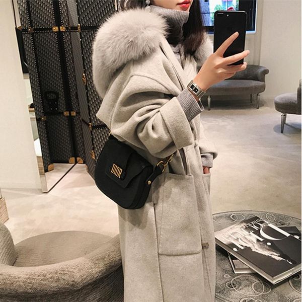 women's wool & blends fashion women winter coat long warm hooded parkas korean style clothing thick woman jacket doudoune femme 2021 wp, Black