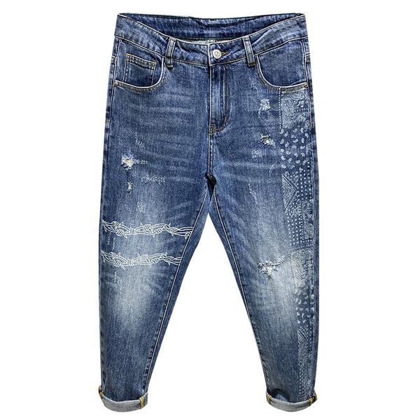 men's jeans ripped men blue stretch capri broek trendy printed cartridges destroyed hip hop cropped baggy harem
men's jeans ripped men blue stretch capri broek trendy printed cartridges destroyed hip hop cropped baggy harem