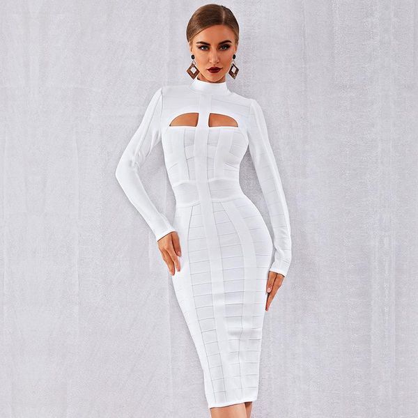 casual dresses summer tight dress bandage long sleeve white round neck club party, Black;gray
casual dresses summer tight dress bandage long sleeve white round neck club party, Black;gray