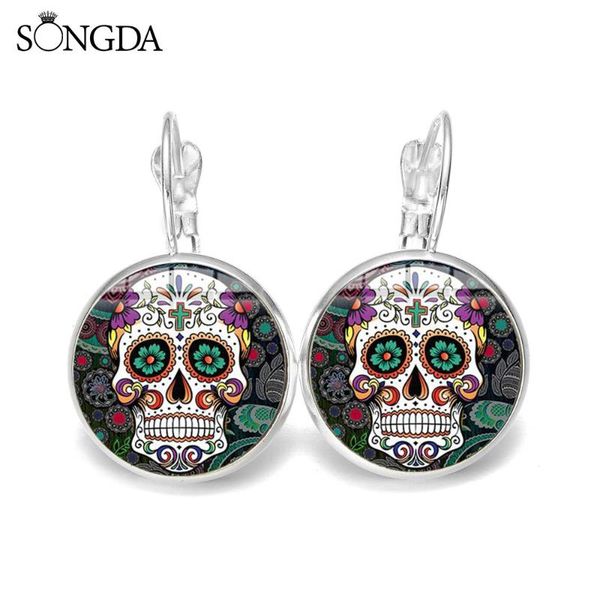stud vintage hippie skeleton earrings mexican sugar skull folk art pattern glass cabochon for women men halloween jewelry gifts, Golden;silver
stud vintage hippie skeleton earrings mexican sugar skull folk art pattern glass cabochon for women men halloween jewelry gifts, Golden;silver