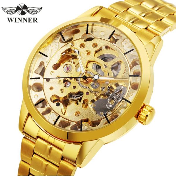 official simple stylish watch men classic golden skeleton automatic mechanical watches steel male clock wristwatches, Slivery;brown
official simple stylish watch men classic golden skeleton automatic mechanical watches steel male clock wristwatches, Slivery;brown