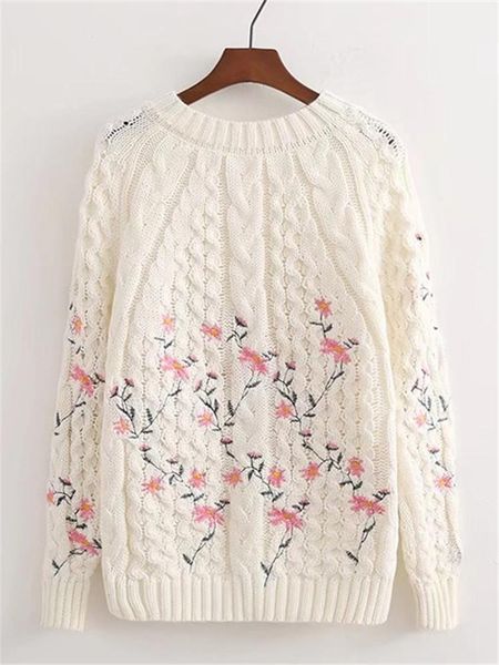 women's sweaters women knitted sweater fashion pullover autumn korean long sleeve embroidered knitwear female loose jumper g1287, White;black
women's sweaters women knitted sweater fashion pullover autumn korean long sleeve embroidered knitwear female loose jumper g1287, White;black