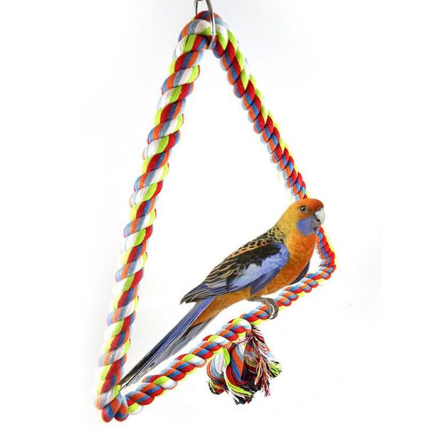 other bird supplies color woven cotton rope parrot swing toy funny triangle hanging playing toys accessories
other bird supplies color woven cotton rope parrot swing toy funny triangle hanging playing toys accessories
