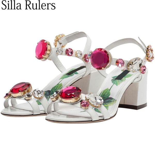 red crystal round toe sandals woman painted chunky heels dress shoes ankle strap genuine leather ladies party 2021, Black
red crystal round toe sandals woman painted chunky heels dress shoes ankle strap genuine leather ladies party 2021, Black