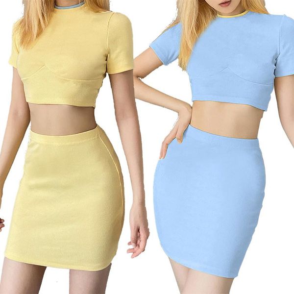 woman casual solid color slim fit skirt suit yellow/blue summer female short sleeve high waist hip 2 piece set s-l skirts, Black
woman casual solid color slim fit skirt suit yellow/blue summer female short sleeve high waist hip 2 piece set s-l skirts, Black