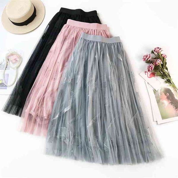 spring arrival sweet feather embroidery beaded high waist a-line tulle skirt fairy pleated women 210527, Black
spring arrival sweet feather embroidery beaded high waist a-line tulle skirt fairy pleated women 210527, Black