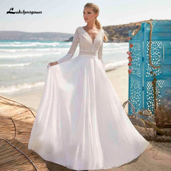 2021 new chiffon wedding es with long sleeve v-neck backless boho a line bridal gowns custom made vestido de novia y3lb, White
2021 new chiffon wedding es with long sleeve v-neck backless boho a line bridal gowns custom made vestido de novia y3lb, White
