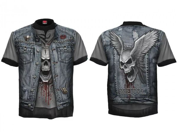 t shirt skulls spiral double print short sleeve mens 15, White;black
t shirt skulls spiral double print short sleeve mens 15, White;black