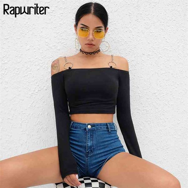 off shoulder metal chain patchwork cotton crop tees women streetwear long sleeve skinny t-shirt feminina 210510, White
off shoulder metal chain patchwork cotton crop tees women streetwear long sleeve skinny t-shirt feminina 210510, White