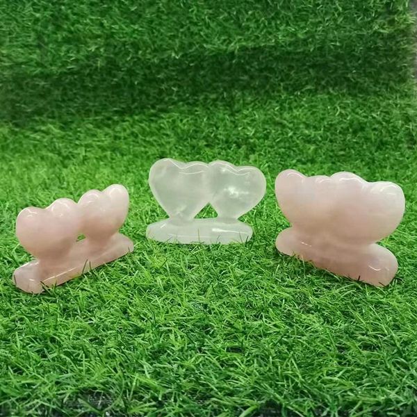 decorative objects & figurines healing crystal stone rose double heart decoration clear quartz statuette for gift zy
decorative objects & figurines healing crystal stone rose double heart decoration clear quartz statuette for gift zy