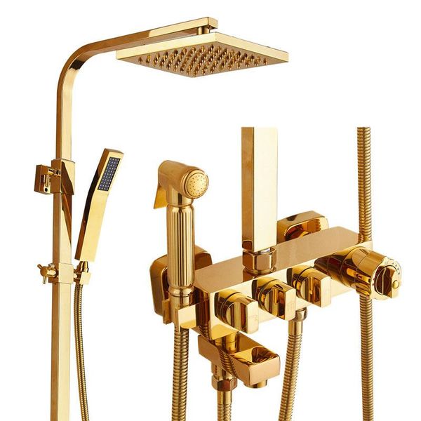 gold plated copper shower set bath faucet bathroom mixer adjust height thermostatic sets
gold plated copper shower set bath faucet bathroom mixer adjust height thermostatic sets