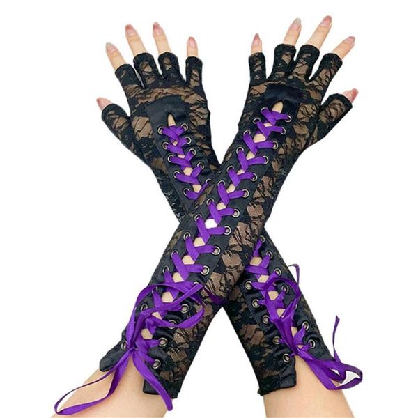 sports gloves long lace fingerless women 5 colors adjustable ribbons soft satin for ladies weddings e, Black
sports gloves long lace fingerless women 5 colors adjustable ribbons soft satin for ladies weddings e, Black
