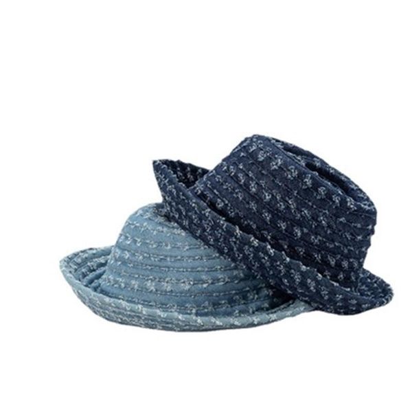 style ripped cotton blue cowboy hat spring and summer women's breathable fedora foldable fisherman visor wide brim hats, Blue;gray
style ripped cotton blue cowboy hat spring and summer women's breathable fedora foldable fisherman visor wide brim hats, Blue;gray