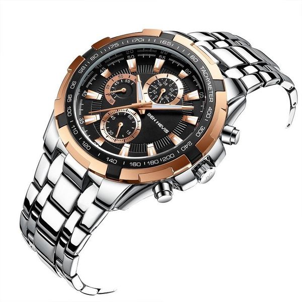 wristwatches ben nevis watches for men chronograph quartz watch luminous stainless steel relogio masculino +box+tool drop bn6018g, Slivery;brown
wristwatches ben nevis watches for men chronograph quartz watch luminous stainless steel relogio masculino +box+tool drop bn6018g, Slivery;brown