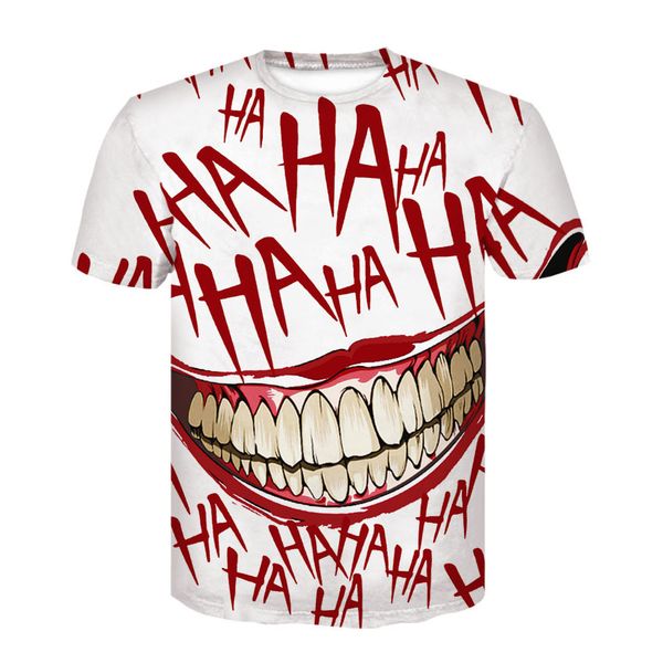 joker funny 3d print t shirt halloween haha smile pullover short sleeve t-shirt fashion coats cool men clothes, White
joker funny 3d print t shirt halloween haha smile pullover short sleeve t-shirt fashion coats cool men clothes, White