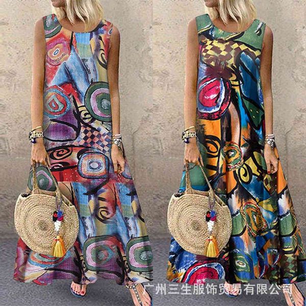 2021 new summer bohemian dress print long skirt suspender cut out split beach dress women's dress, Black;gray
2021 new summer bohemian dress print long skirt suspender cut out split beach dress women's dress, Black;gray