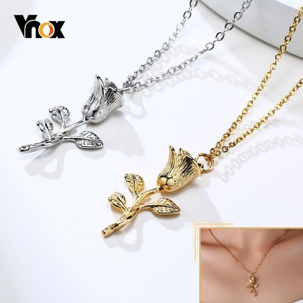 pendant necklaces vnox rose necklace for women,vivid 3d flower pendant,stainless steel metal jewelry,cute elegant lady party accessory gift, Silver
pendant necklaces vnox rose necklace for women,vivid 3d flower pendant,stainless steel metal jewelry,cute elegant lady party accessory gift, Silver