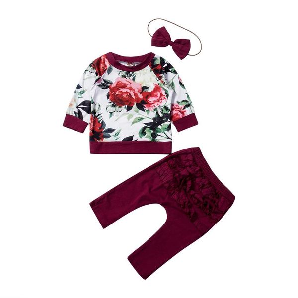 clothing sets born infant baby girls cute pretty clothes floral print long sleeve pullover sweatshirt +ruffles pants+headband, White
clothing sets born infant baby girls cute pretty clothes floral print long sleeve pullover sweatshirt +ruffles pants+headband, White