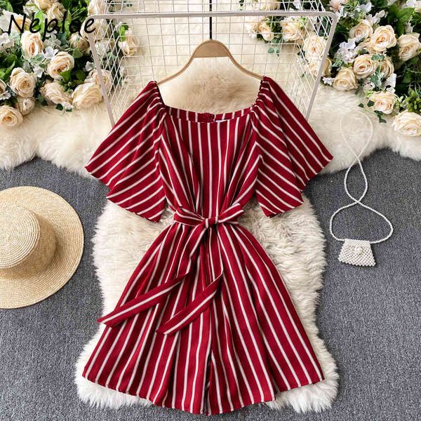 neploe vintage striped multicolor jumpsuit women high waist hip sashes bodysuit femme summer short sleeve playsuit 210510, Black;white
neploe vintage striped multicolor jumpsuit women high waist hip sashes bodysuit femme summer short sleeve playsuit 210510, Black;white