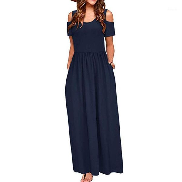 casual dresses woman's dress o-neck pocket off shoulder short sleeve elegant maxi temperament summer custom vestido de mujer, Black;gray
casual dresses woman's dress o-neck pocket off shoulder short sleeve elegant maxi temperament summer custom vestido de mujer, Black;gray