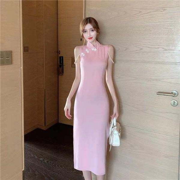 modern chinese style clothing women long cheongsam dresses female pink qipao vintage evening banquet party dress ethnic, Red
modern chinese style clothing women long cheongsam dresses female pink qipao vintage evening banquet party dress ethnic, Red