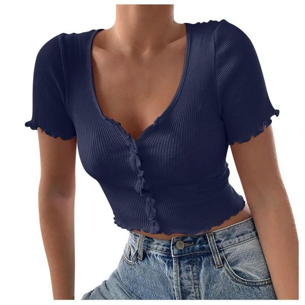 t-shirt stretchy ruffle sleeve women 2021 summer button solid color v-neck tight rib-knitted plain #t1g women's, White
t-shirt stretchy ruffle sleeve women 2021 summer button solid color v-neck tight rib-knitted plain #t1g women's, White