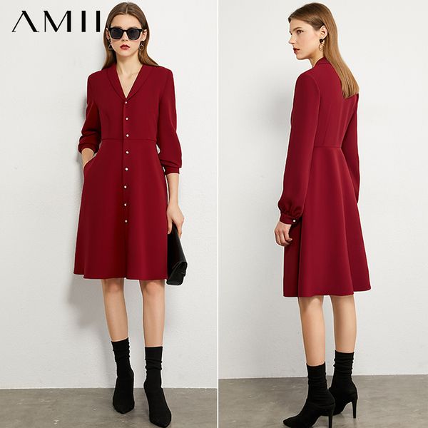 AMII Minimalism Autumn Dresses For Women Fashion OLstyle Lapel Solid High Waist Knee-length Womens Dress 12040876, Black
AMII Minimalism Autumn Dresses For Women Fashion OLstyle Lapel Solid High Waist Knee-length Womens Dress 12040876, Black