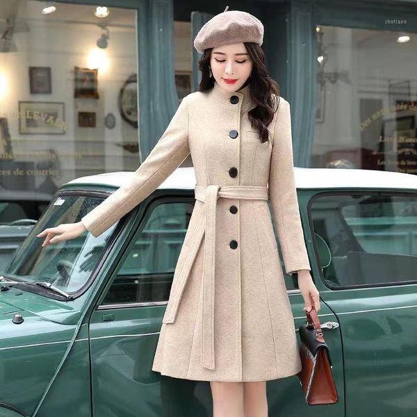 women's wool & blends korean winter coat belt slim women autumn female long woolen coats single-breasted plus size elegant blend outerw, Black
women's wool & blends korean winter coat belt slim women autumn female long woolen coats single-breasted plus size elegant blend outerw, Black