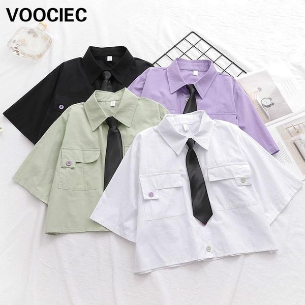 women's blouses & shirts harajuku street fashion crop women white collar blouse korean style cute black tie front 2021 summer vintage
women's blouses & shirts harajuku street fashion crop women white collar blouse korean style cute black tie front 2021 summer vintage