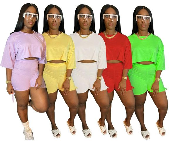 women's tracksuits sports style clothing fashion casual solid color three quarter sleeve t shirt shorts loose two piece set custom, Gray
women's tracksuits sports style clothing fashion casual solid color three quarter sleeve t shirt shorts loose two piece set custom, Gray