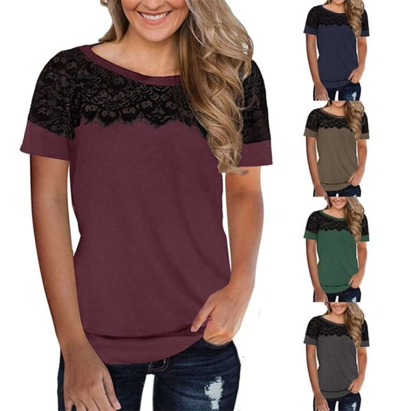 women's t-shirt 2021 short sleeve spring and summer lace splicing loose large dsfa, White
women's t-shirt 2021 short sleeve spring and summer lace splicing loose large dsfa, White