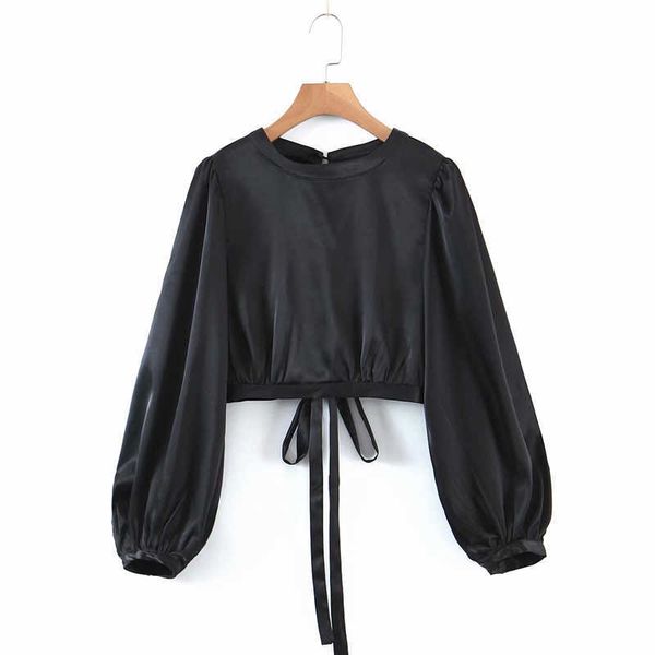 elegant women black satin shirts fashion ladieso-neck short streetwear female chic hollow out backless blouses 210527, White
elegant women black satin shirts fashion ladieso-neck short streetwear female chic hollow out backless blouses 210527, White