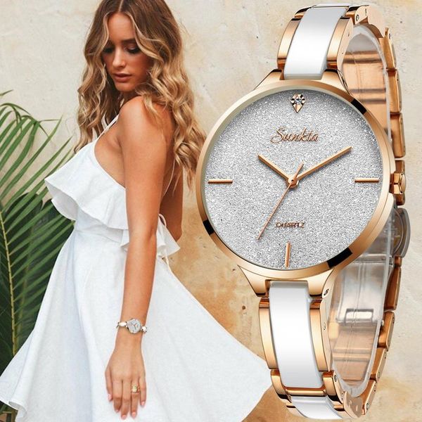 lady business watch women dress rose gold waterproof quartz female stainless steel wristwatches, Slivery;brown
lady business watch women dress rose gold waterproof quartz female stainless steel wristwatches, Slivery;brown