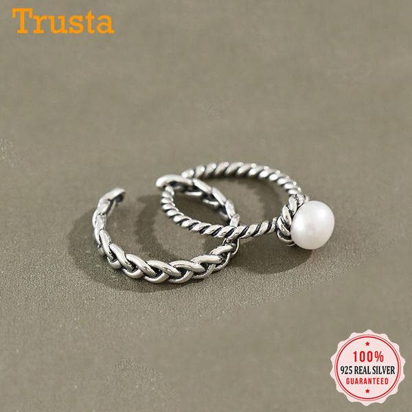cluster rings trustdavis authentic 925 sterling silver sweet geometric braid twist pearls opening ring for women wedding jewelry gift da1015, Golden;silver
cluster rings trustdavis authentic 925 sterling silver sweet geometric braid twist pearls opening ring for women wedding jewelry gift da1015, Golden;silver