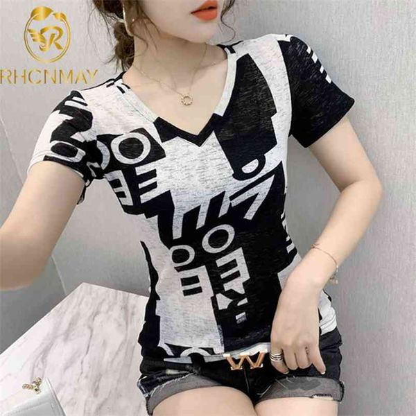 summer casual vintage t shirt women v neck slim ops basic shirts female long sleeved stretch printed -shirt femme ide 210506, White
summer casual vintage t shirt women v neck slim ops basic shirts female long sleeved stretch printed -shirt femme ide 210506, White