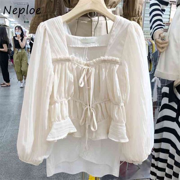 square collar pleated funguns patckwork drawstring shirt chiffon lantern sleeve women blouse autumn blusas 210422, White
square collar pleated funguns patckwork drawstring shirt chiffon lantern sleeve women blouse autumn blusas 210422, White
