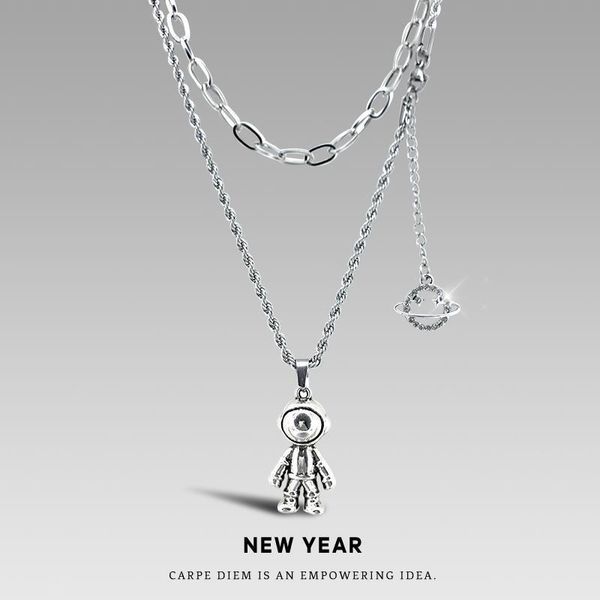 chains europe and the ins astronauts pendant double necklace chain of fleece hip-hop male personality female, Silver
chains europe and the ins astronauts pendant double necklace chain of fleece hip-hop male personality female, Silver