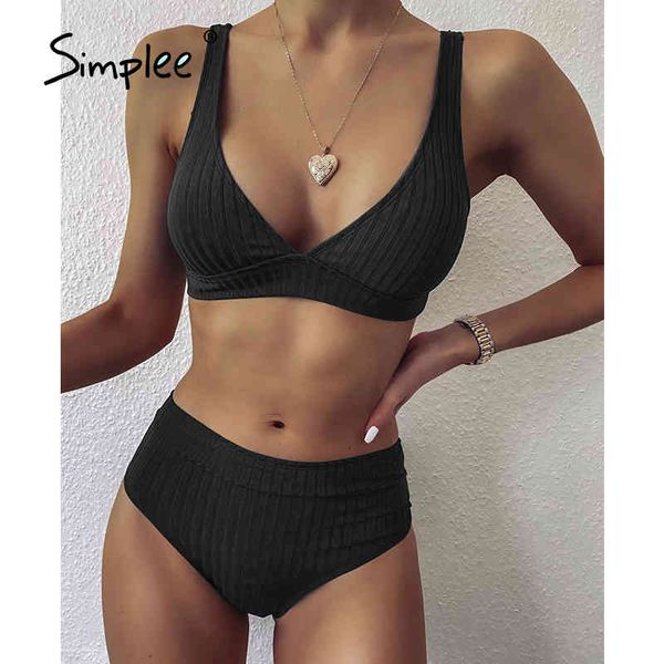 solid ribbed bikinis mujer high waist swimsuit women v neck swimwear female sport bathing suit stripe biquini 210414, White;black
solid ribbed bikinis mujer high waist swimsuit women v neck swimwear female sport bathing suit stripe biquini 210414, White;black