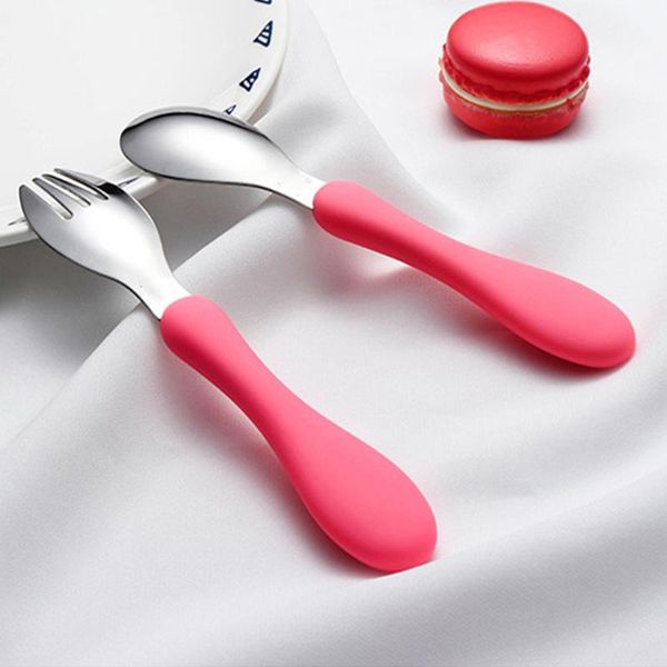 children spoon portable silicone handle stainless steel fork safety baby feeding eating training spork kids tableware( forks
children spoon portable silicone handle stainless steel fork safety baby feeding eating training spork kids tableware( forks