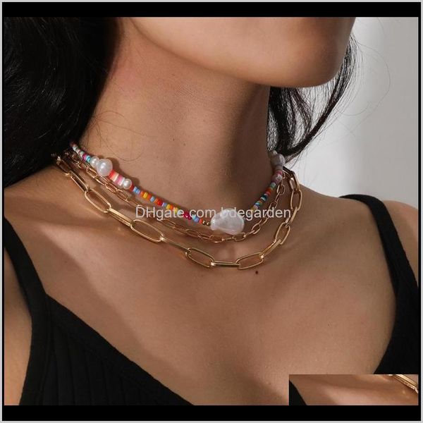 chokers necklaces & pendants drop delivery 2021 lacteo bohemian imitation pearl colorful bead choker multi layered cuban cross chain charm n, Golden;silver
chokers necklaces & pendants drop delivery 2021 lacteo bohemian imitation pearl colorful bead choker multi layered cuban cross chain charm n, Golden;silver