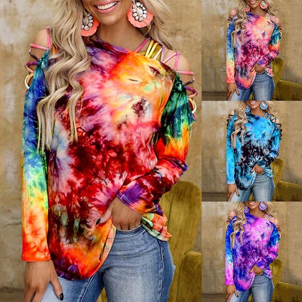 2021 spring and summer new european and american tie dye printing long sleeve off shoulder casual t-shirt for women, White
2021 spring and summer new european and american tie dye printing long sleeve off shoulder casual t-shirt for women, White