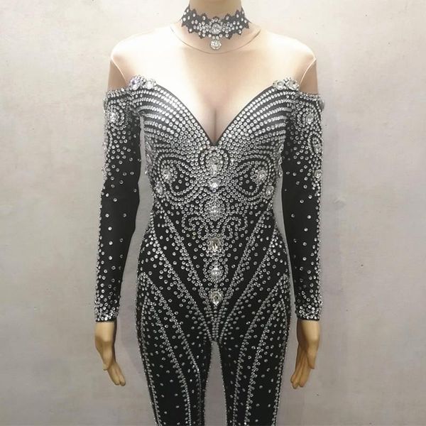 women's jumpsuits & rompers black rhinestones jumpsuit leotard glass crystals women nightclub bar party birthday singer dance costume, Black;white
women's jumpsuits & rompers black rhinestones jumpsuit leotard glass crystals women nightclub bar party birthday singer dance costume, Black;white