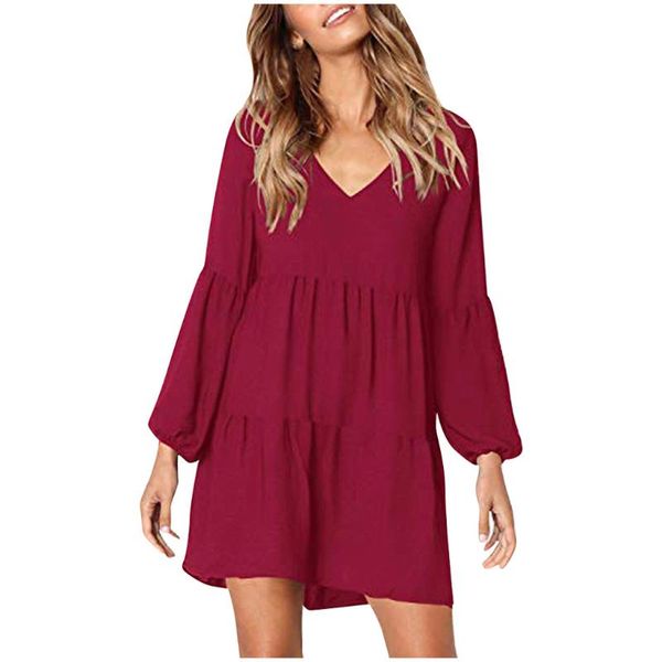 summer ladies dress solid color lantern long sleeve v-neck draping elegant straight casual loose party funny z1120 dresses, Black;gray
summer ladies dress solid color lantern long sleeve v-neck draping elegant straight casual loose party funny z1120 dresses, Black;gray