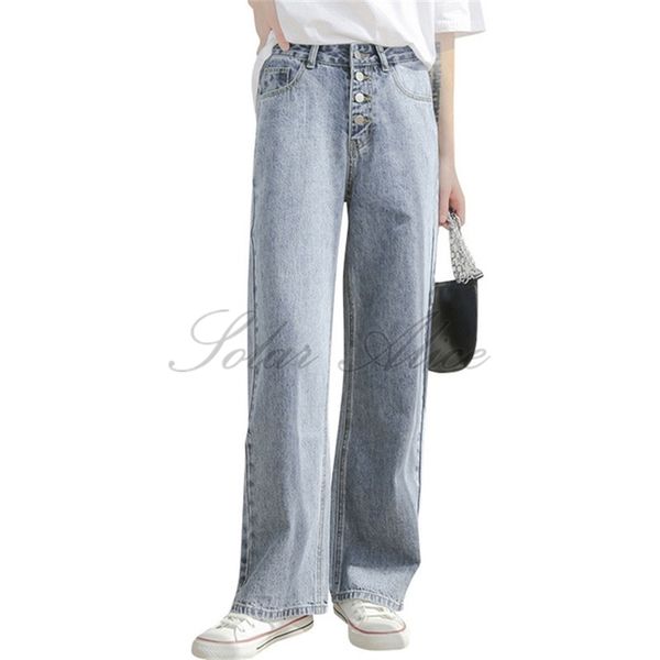 women's jeans spring and autumn high waist breasted straight thin section loose mopping trousers 77kh, Blue
women's jeans spring and autumn high waist breasted straight thin section loose mopping trousers 77kh, Blue