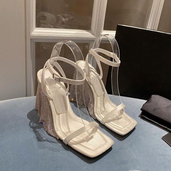 diamond-studded high-heel fringe sandals pumps genuine leather evening hoof heels party designer shoes, Black
diamond-studded high-heel fringe sandals pumps genuine leather evening hoof heels party designer shoes, Black