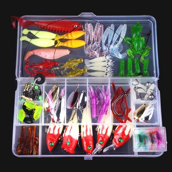 fishing accessories 100pcs/set lures spinners plugs spoons soft bait pike trout salmon+box set
fishing accessories 100pcs/set lures spinners plugs spoons soft bait pike trout salmon+box set